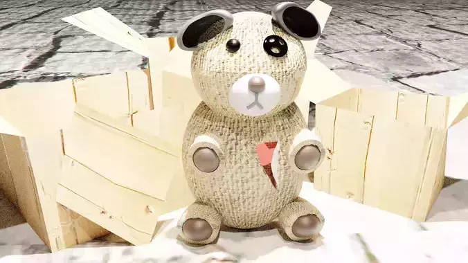 an abandoned teddy bear