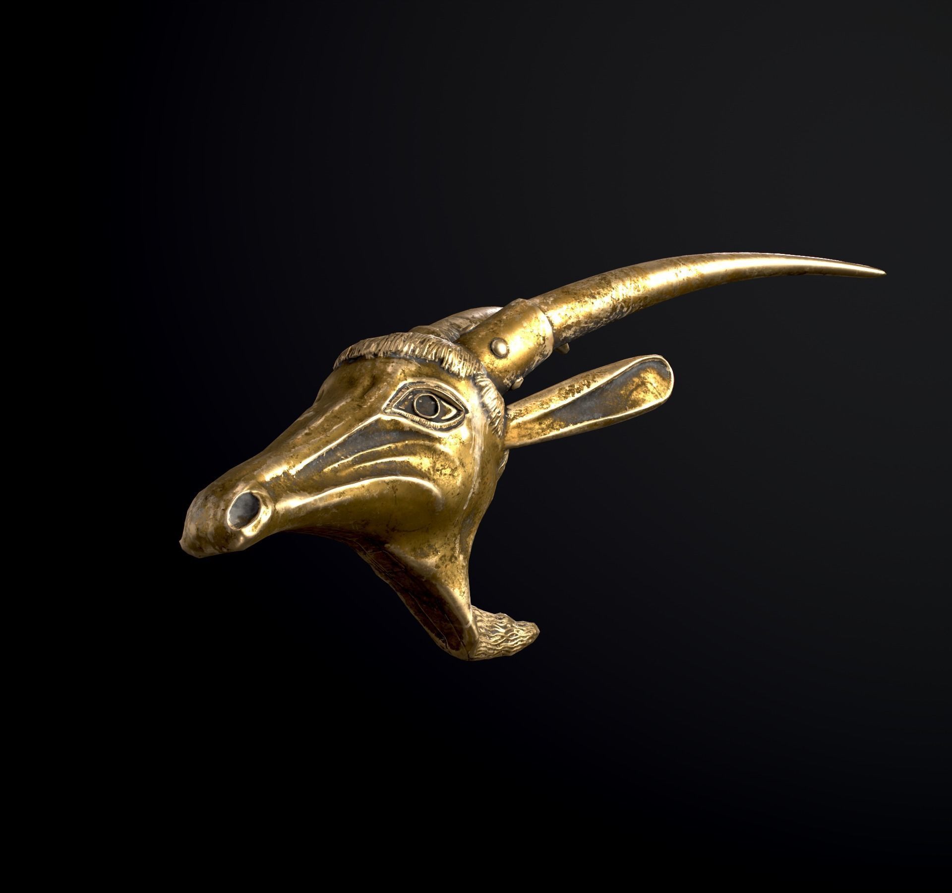 Old Street Lantern Goat Design Low-poly 3D model_25