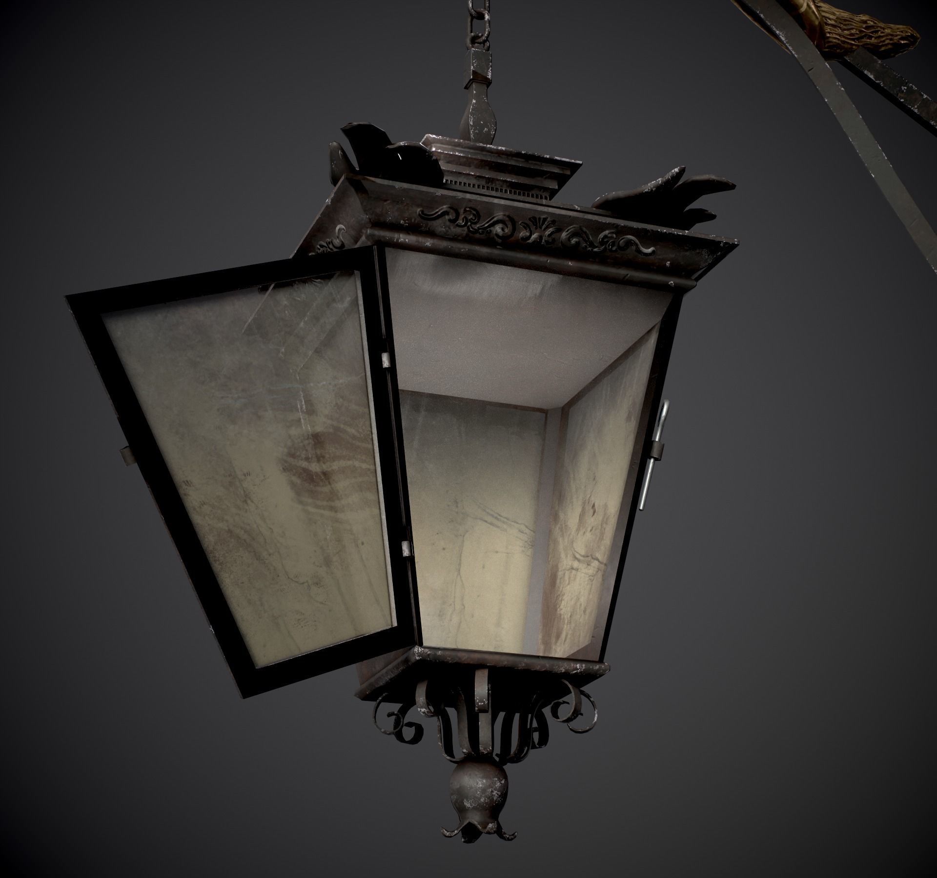 Old Street Lantern Goat Design Low-poly 3D model_24