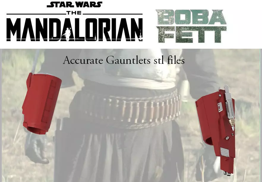 Boba Fett Mandalorian Gauntlets v2 3D model_0