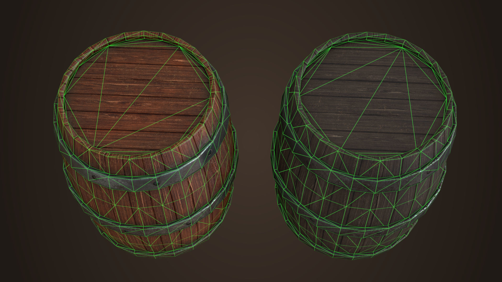 Old Barrel Free low-poly 3D model_8