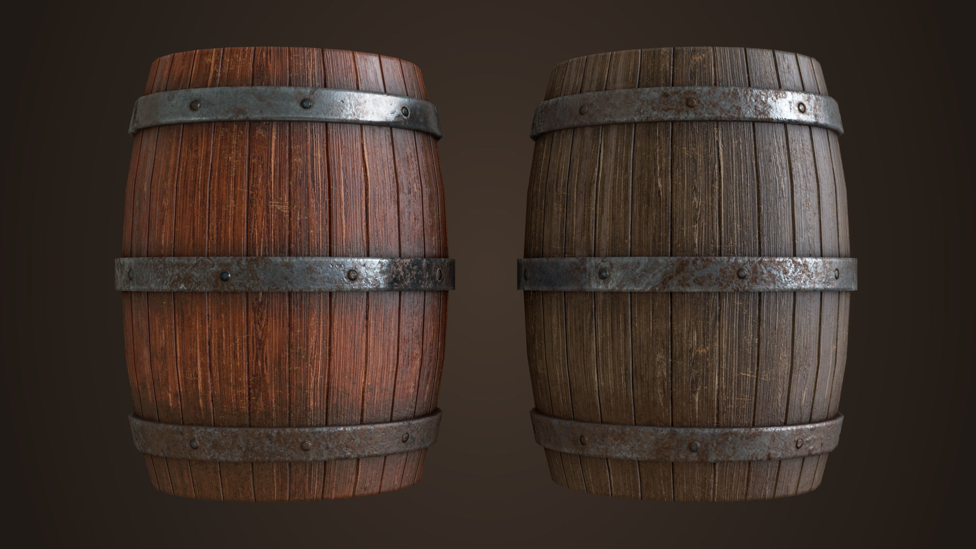 Old Barrel Free low-poly 3D model_3