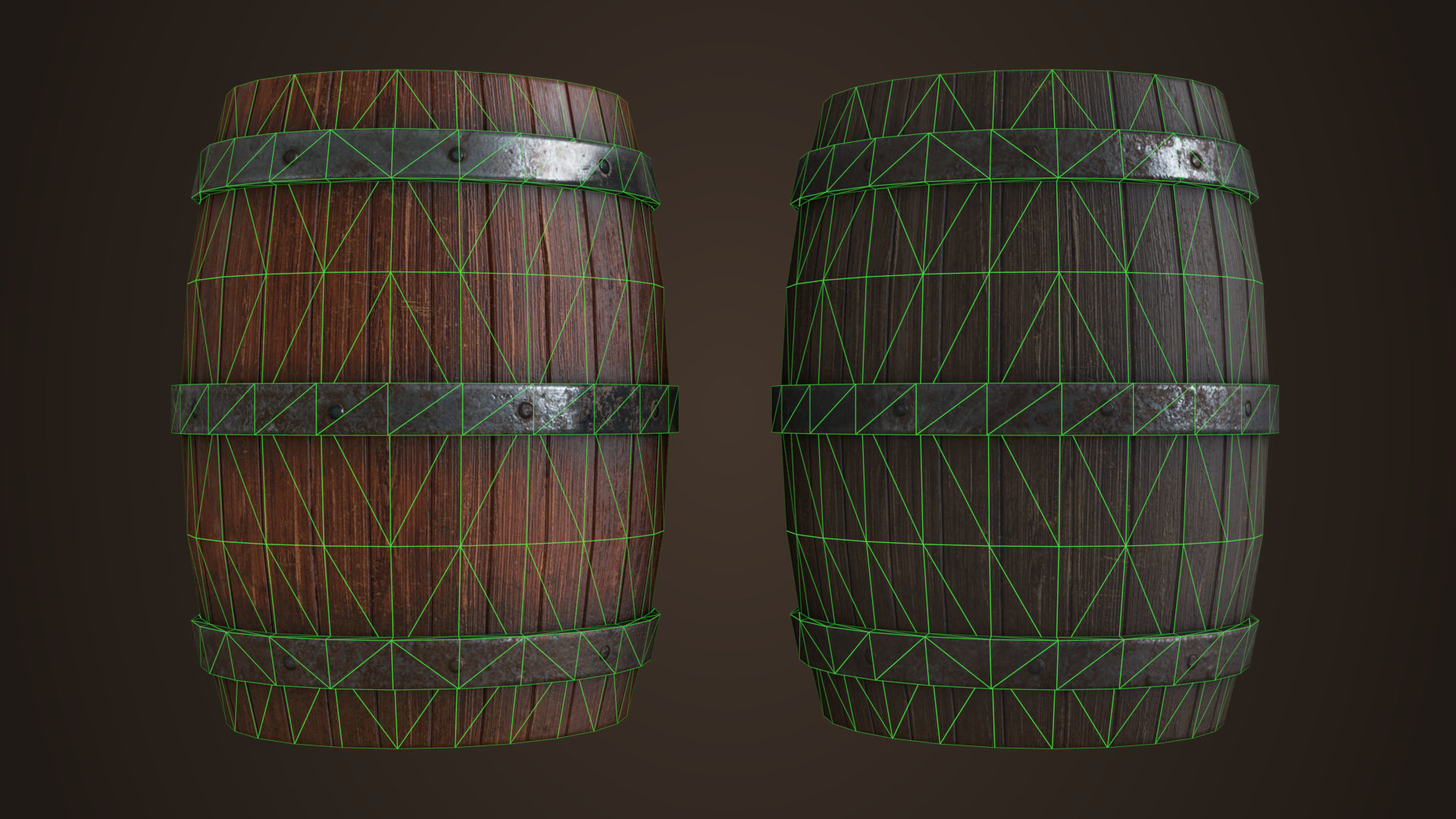Old Barrel Free low-poly 3D model_9