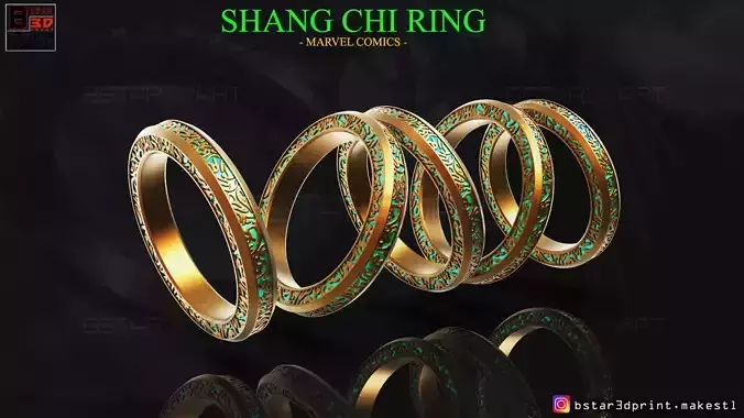 Shang Chi Ring  - Shang Chi bracelet - Marvel Comics 3D print model Shang Chi Ring  - Shang Chi bracelet - Marvel Comics 3D print model
