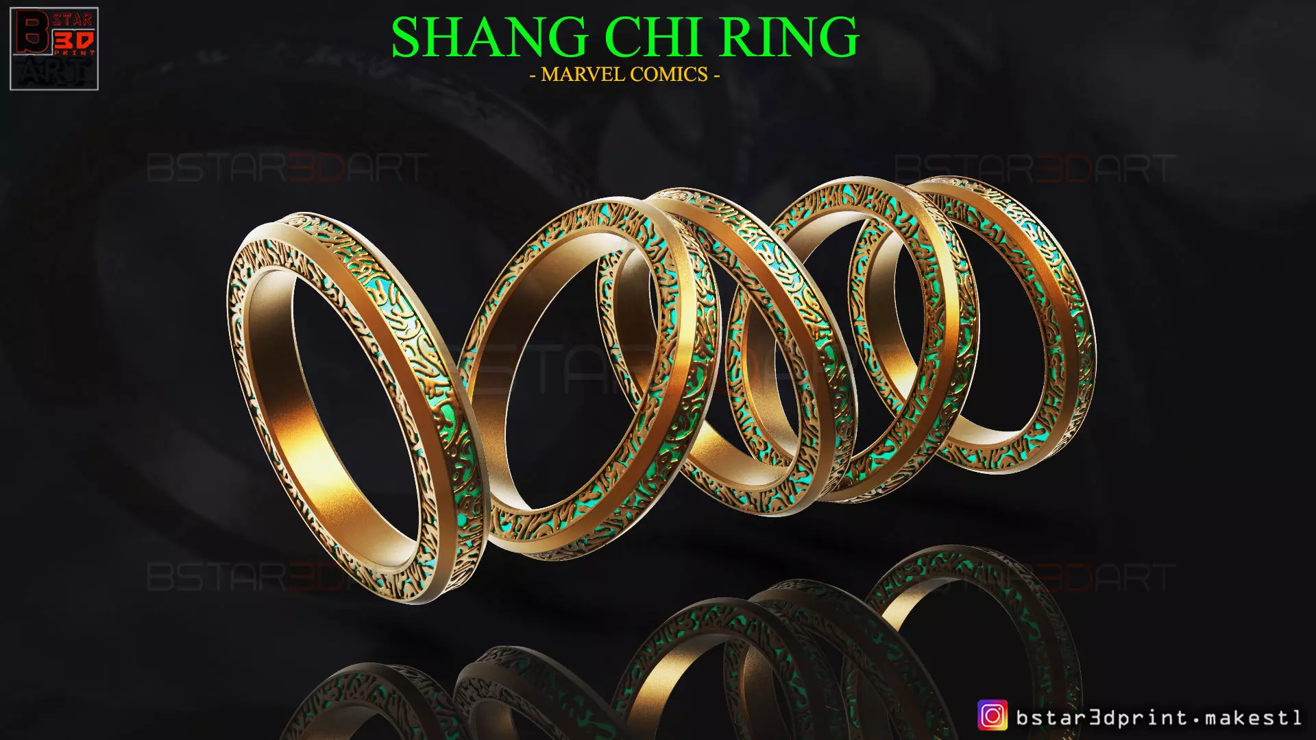 Shang Chi Ring  - Shang Chi bracelet - Marvel Comics 3D print model_0