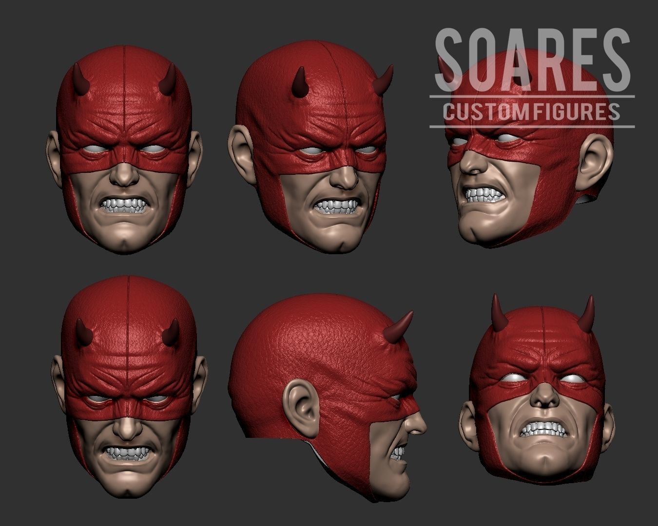 Daredevil 2 pack head 3D print model 3D print model_1