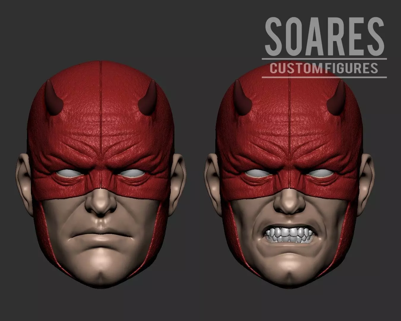 Daredevil 2 pack head 3D print model 3D print model_0