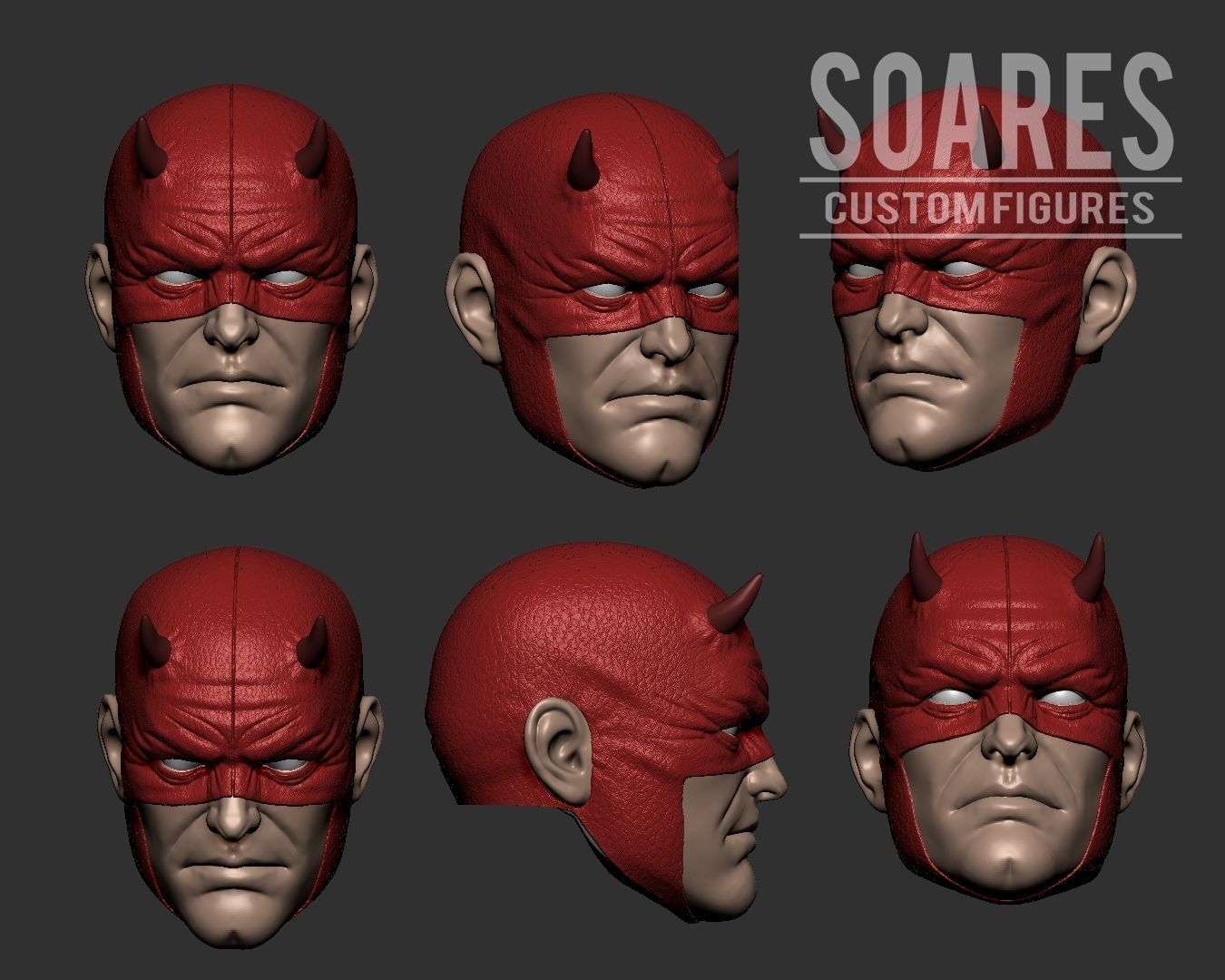 Daredevil 2 pack head 3D print model 3D print model_2
