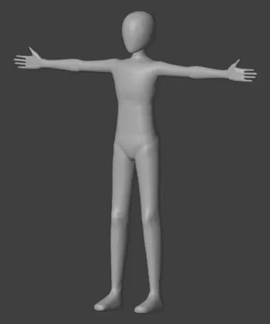 ANIME base mesh male Free 3D model_0