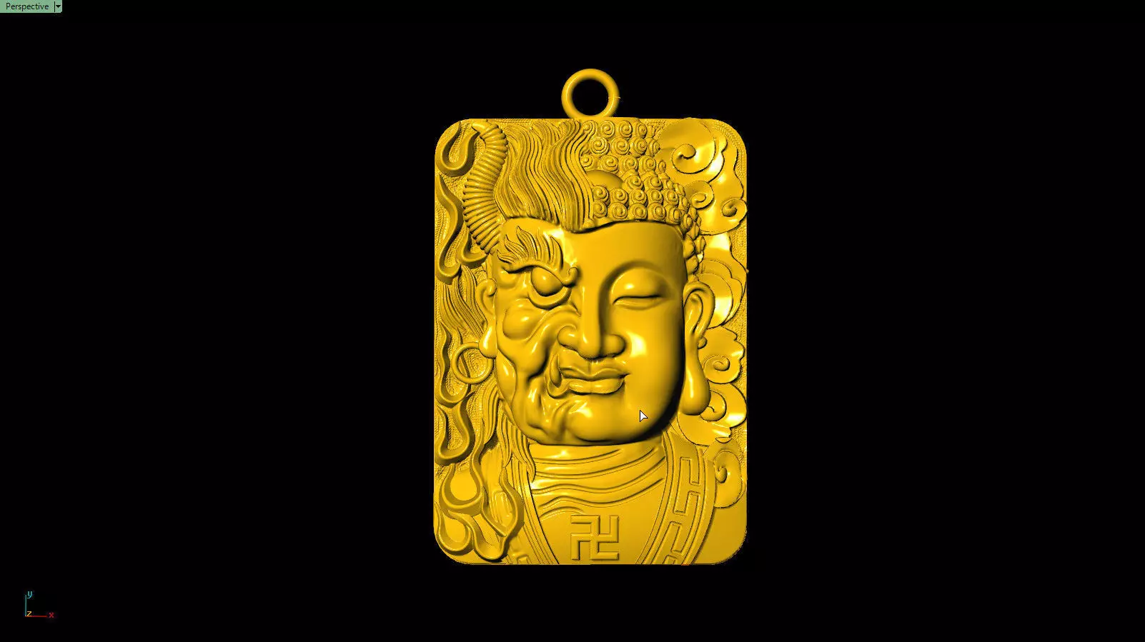 Devil and Buddha pendant 3D print model_0