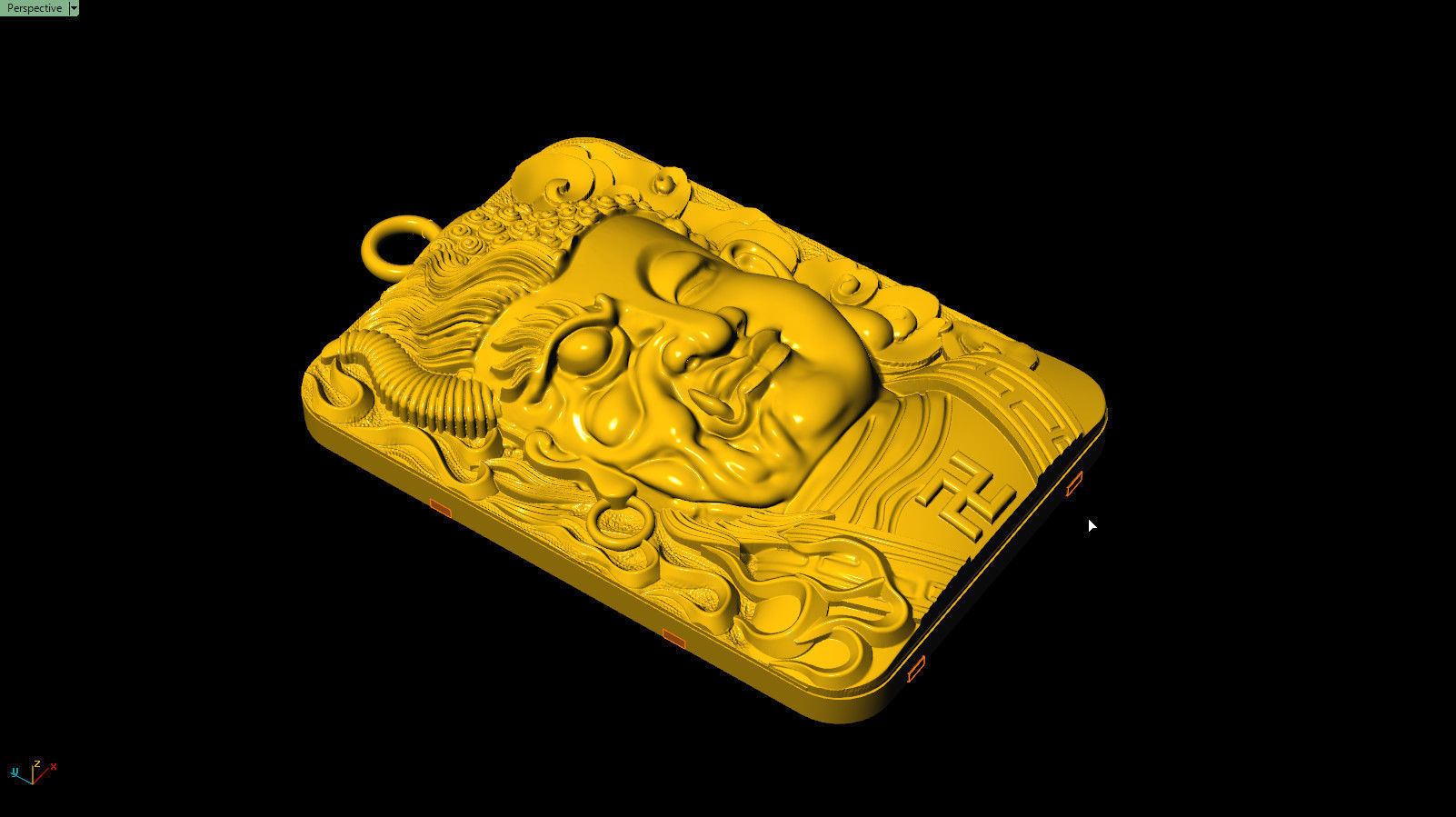 Devil and Buddha pendant 3D print model_1