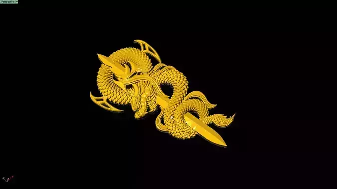 snake dragon sword wrapped dragon