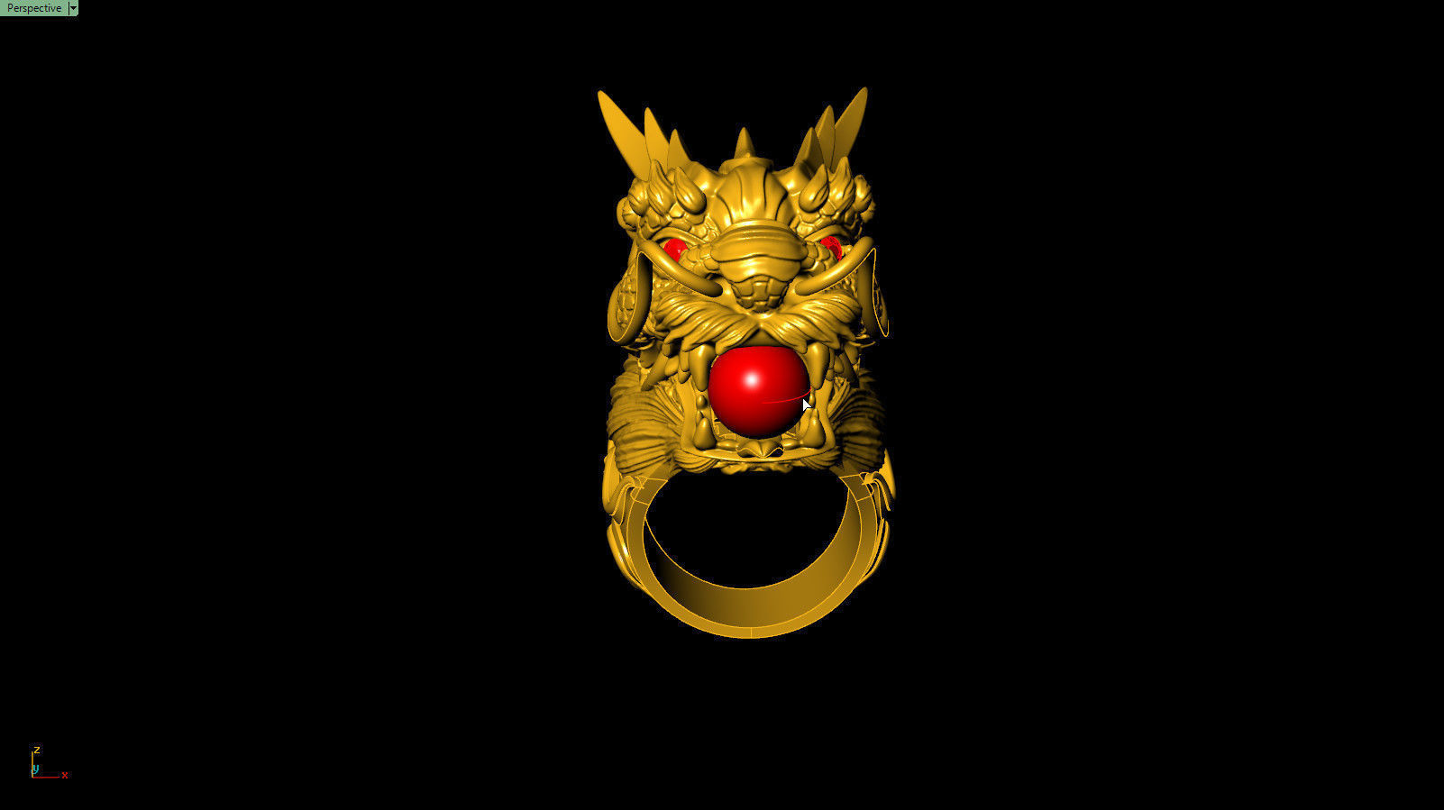 Dragon Ring 3D print model_1