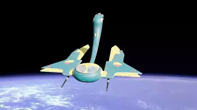 Nave espacial Low-poly 3D model