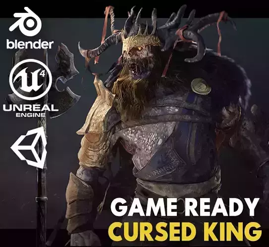 Cursed King Low-poly 3D model