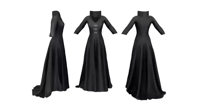 Standing Collar Countess Dress