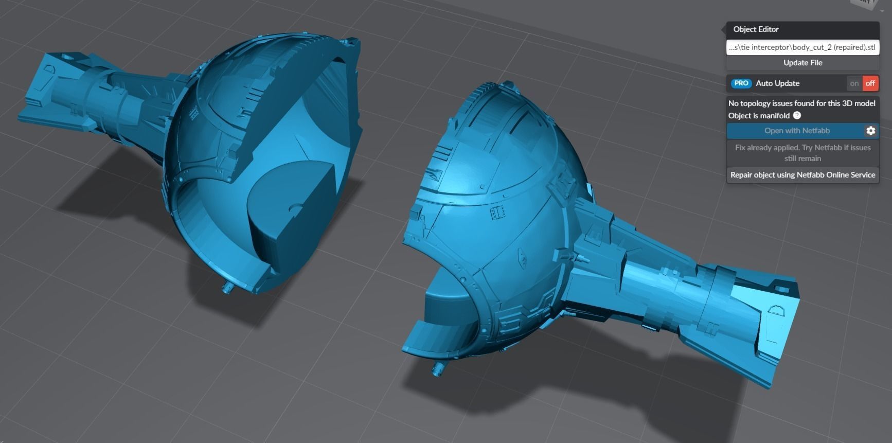 Tie Interceptor scale model 3D print model_5