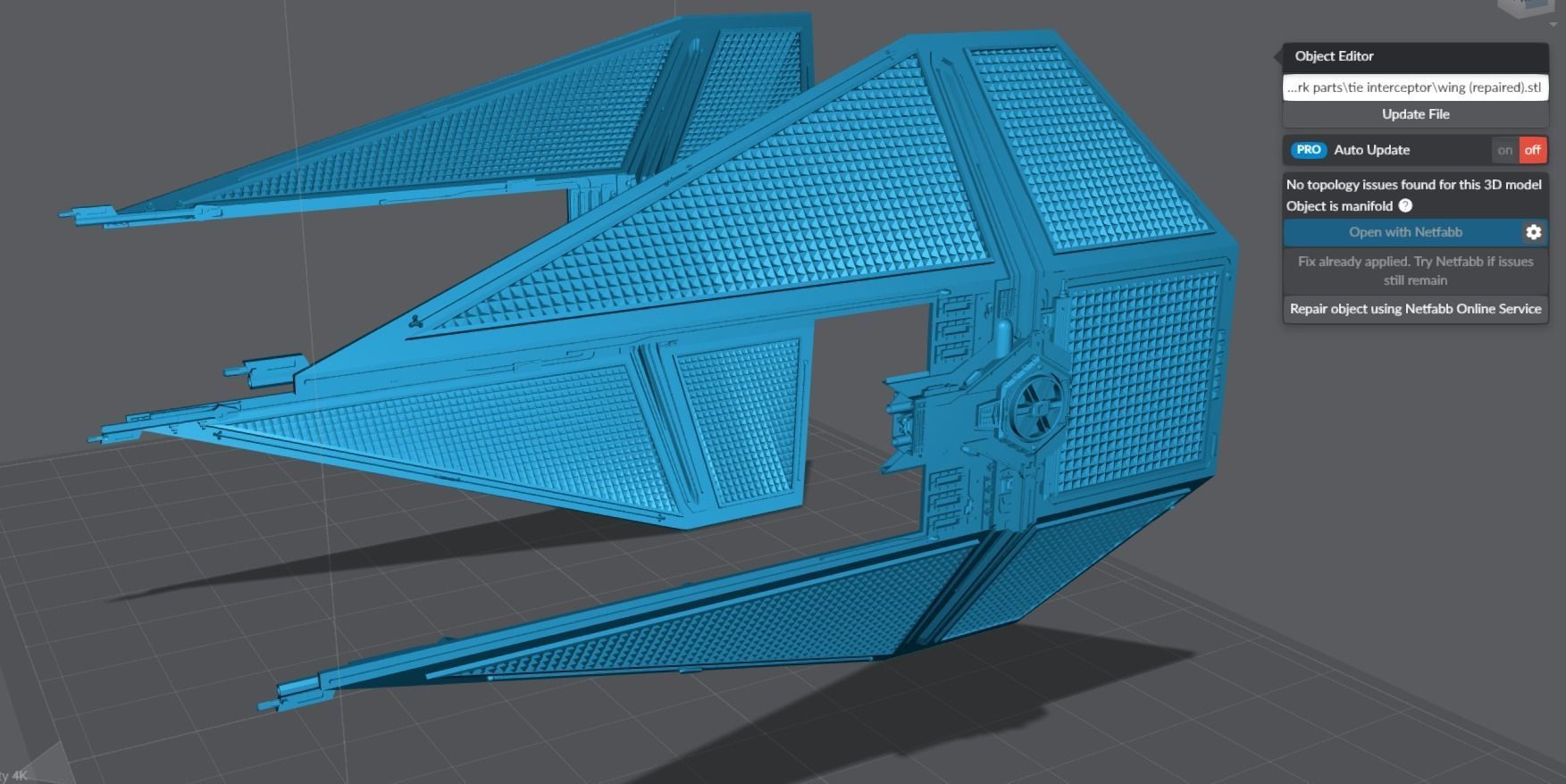 Tie Interceptor scale model 3D print model_6