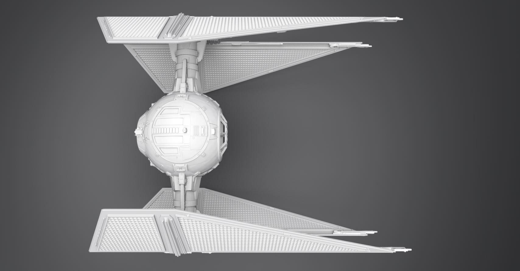 Tie Interceptor scale model 3D print model_3