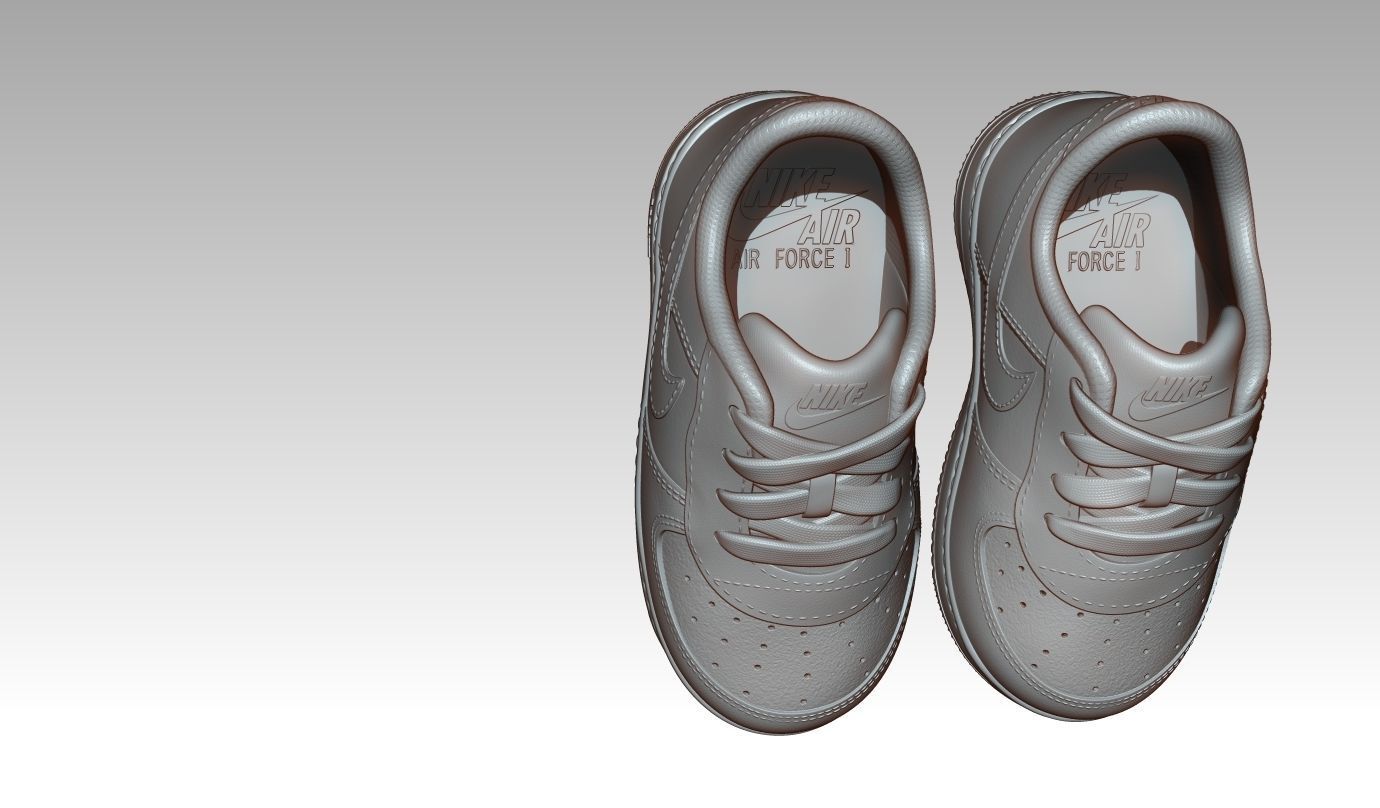 High detailed Nike Air Force 1 baby shoes for 3d print 3D print model_16