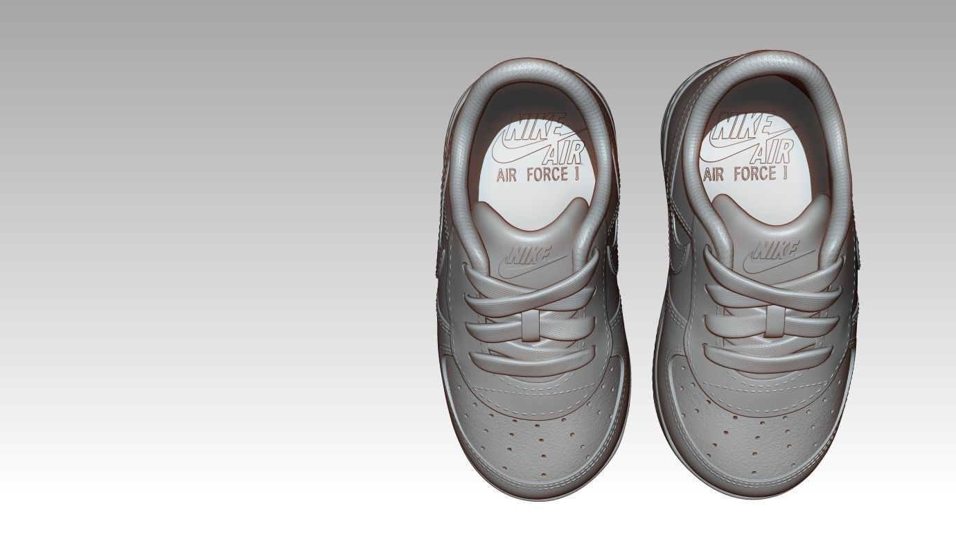 High detailed Nike Air Force 1 baby shoes for 3d print 3D print model_11