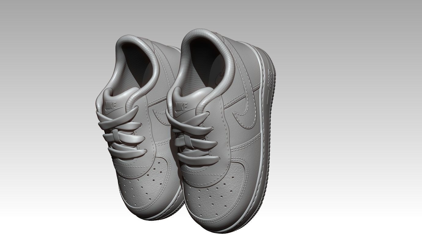 High detailed Nike Air Force 1 baby shoes for 3d print 3D print model_12