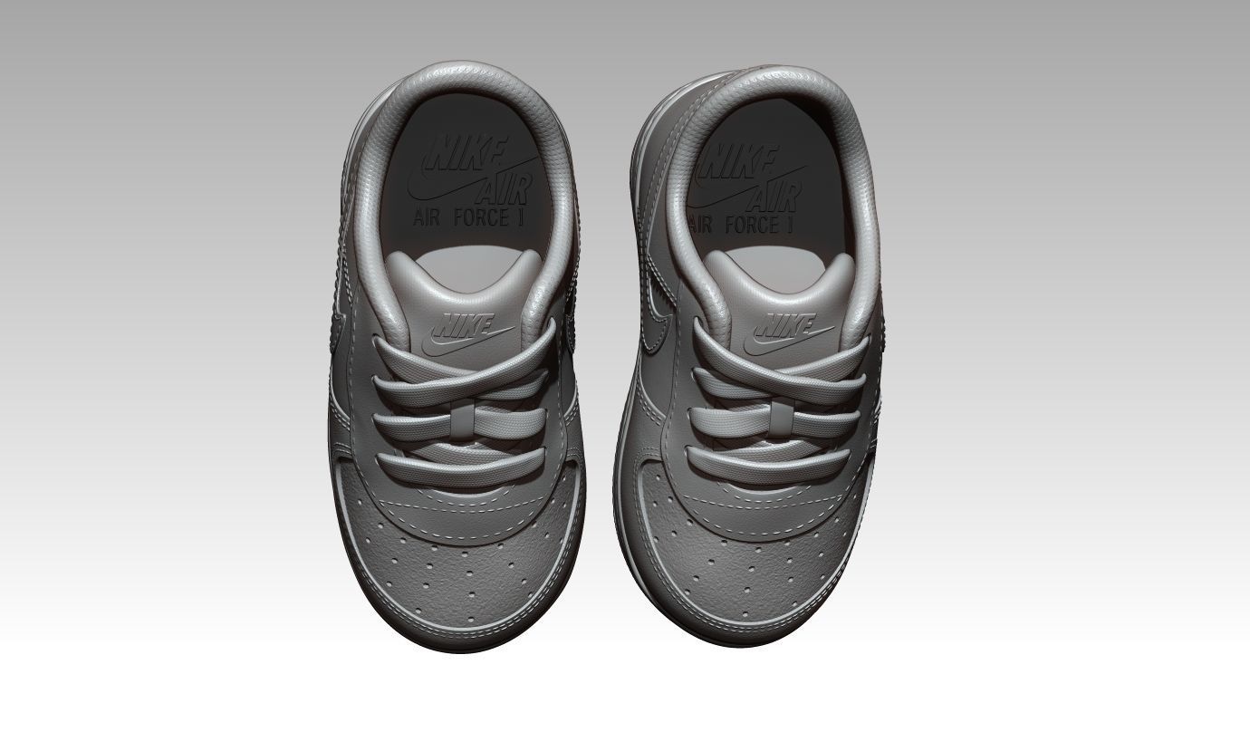High detailed Nike Air Force 1 baby shoes for 3d print 3D print model_15