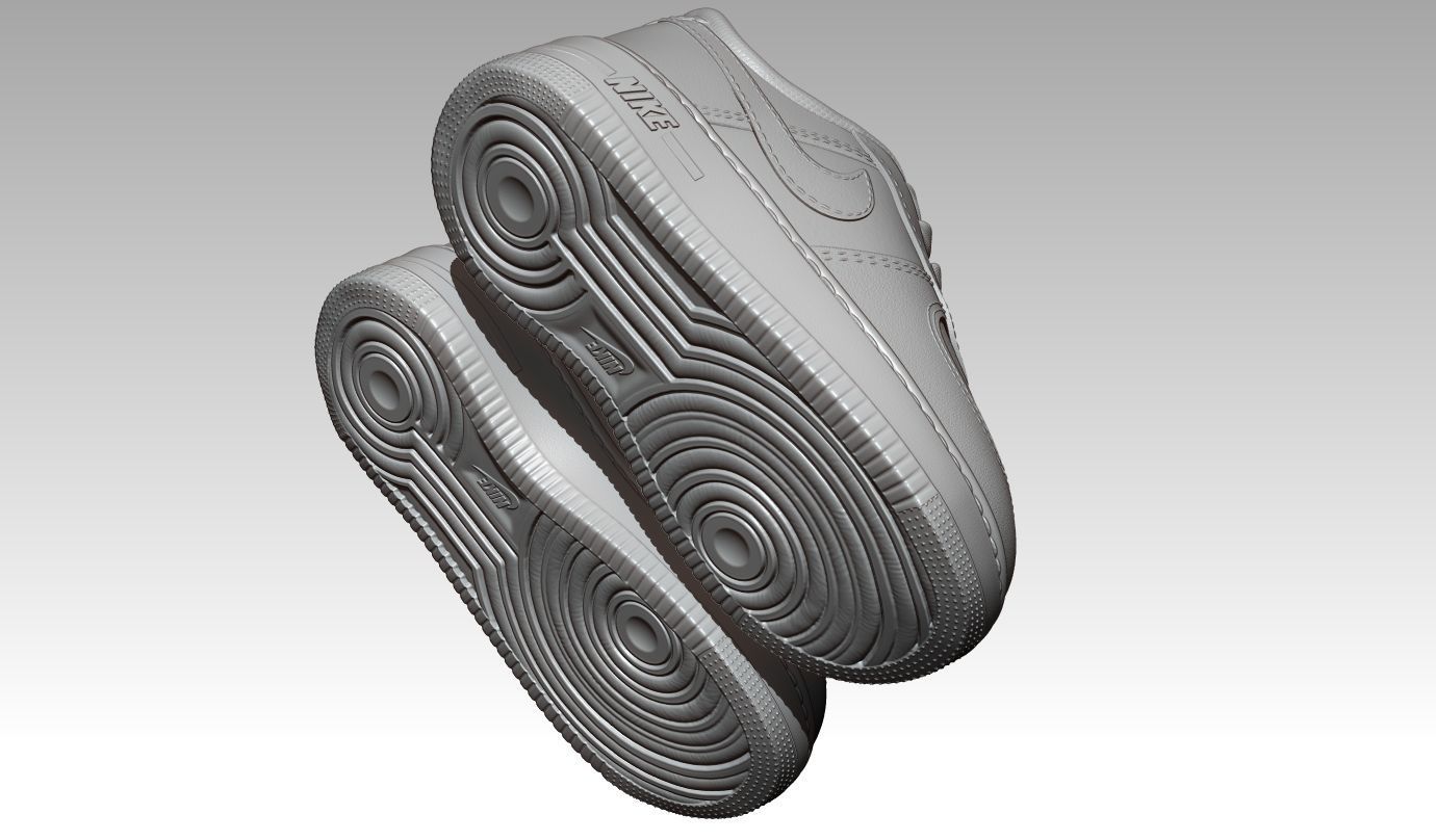 High detailed Nike Air Force 1 baby shoes for 3d print 3D print model_19