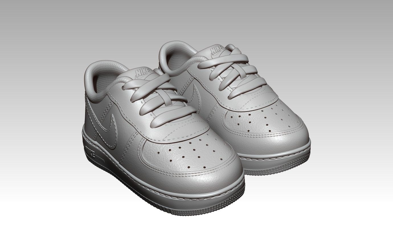 High detailed Nike Air Force 1 baby shoes for 3d print 3D print model_3