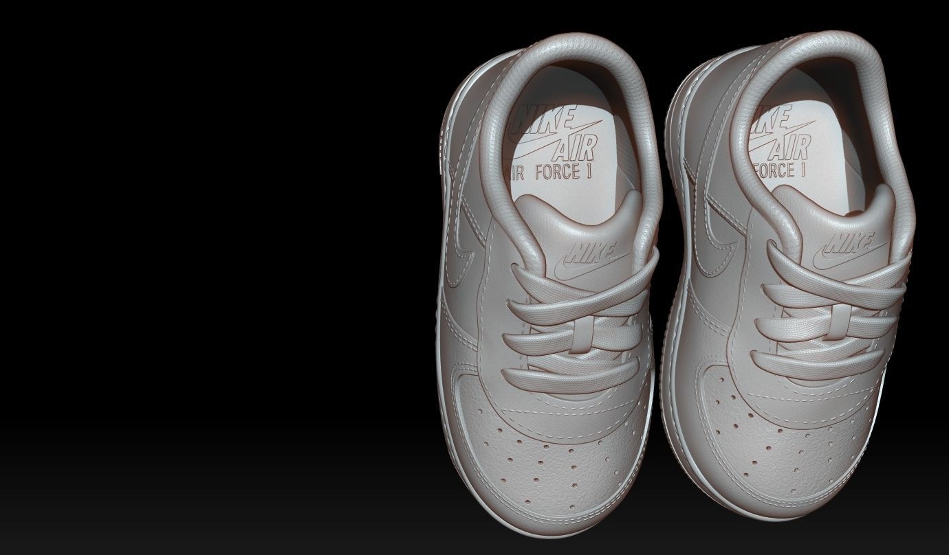 High detailed Nike Air Force 1 baby shoes for 3d print 3D print model_14
