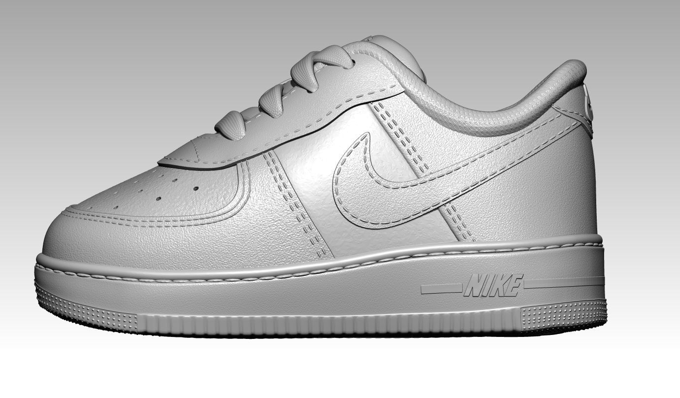 High detailed Nike Air Force 1 baby shoes for 3d print 3D print model_7