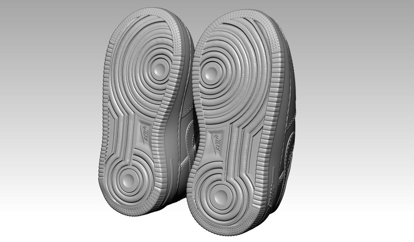 High detailed Nike Air Force 1 baby shoes for 3d print 3D print model_1