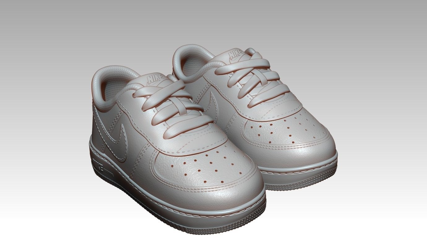 High detailed Nike Air Force 1 baby shoes for 3d print 3D print model_2