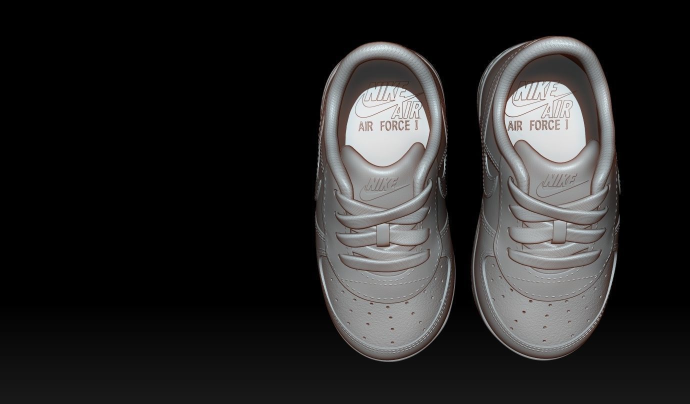 High detailed Nike Air Force 1 baby shoes for 3d print 3D print model_13