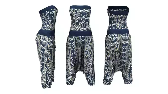 Harem Style Strapless Romper