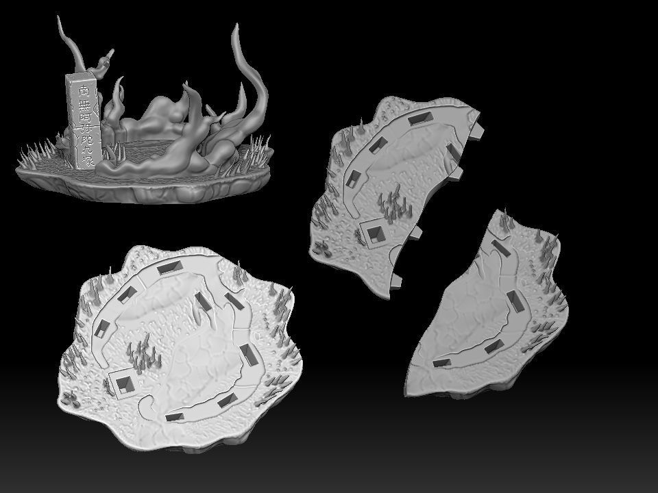 Shaman King Asakura Yoh and Amidamaru 3D print model_4