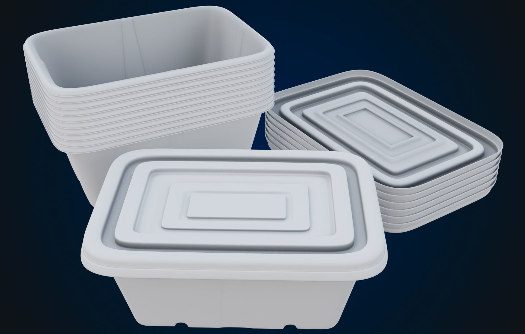 Box Food Cardboard Container - Disposable 3D model_11
