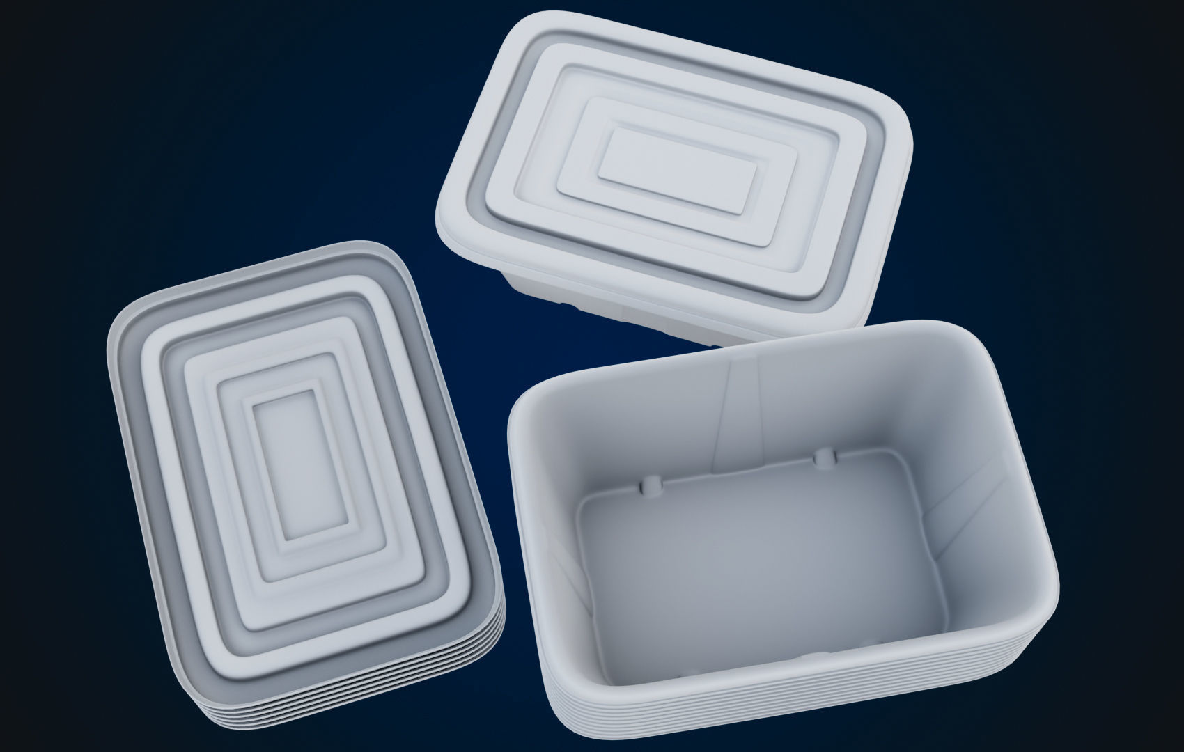 Box Food Cardboard Container - Disposable 3D model_33