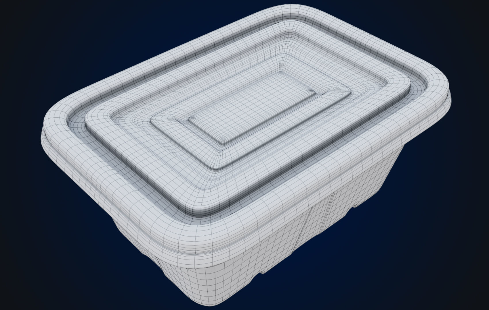 Box Food Cardboard Container - Disposable 3D model_31