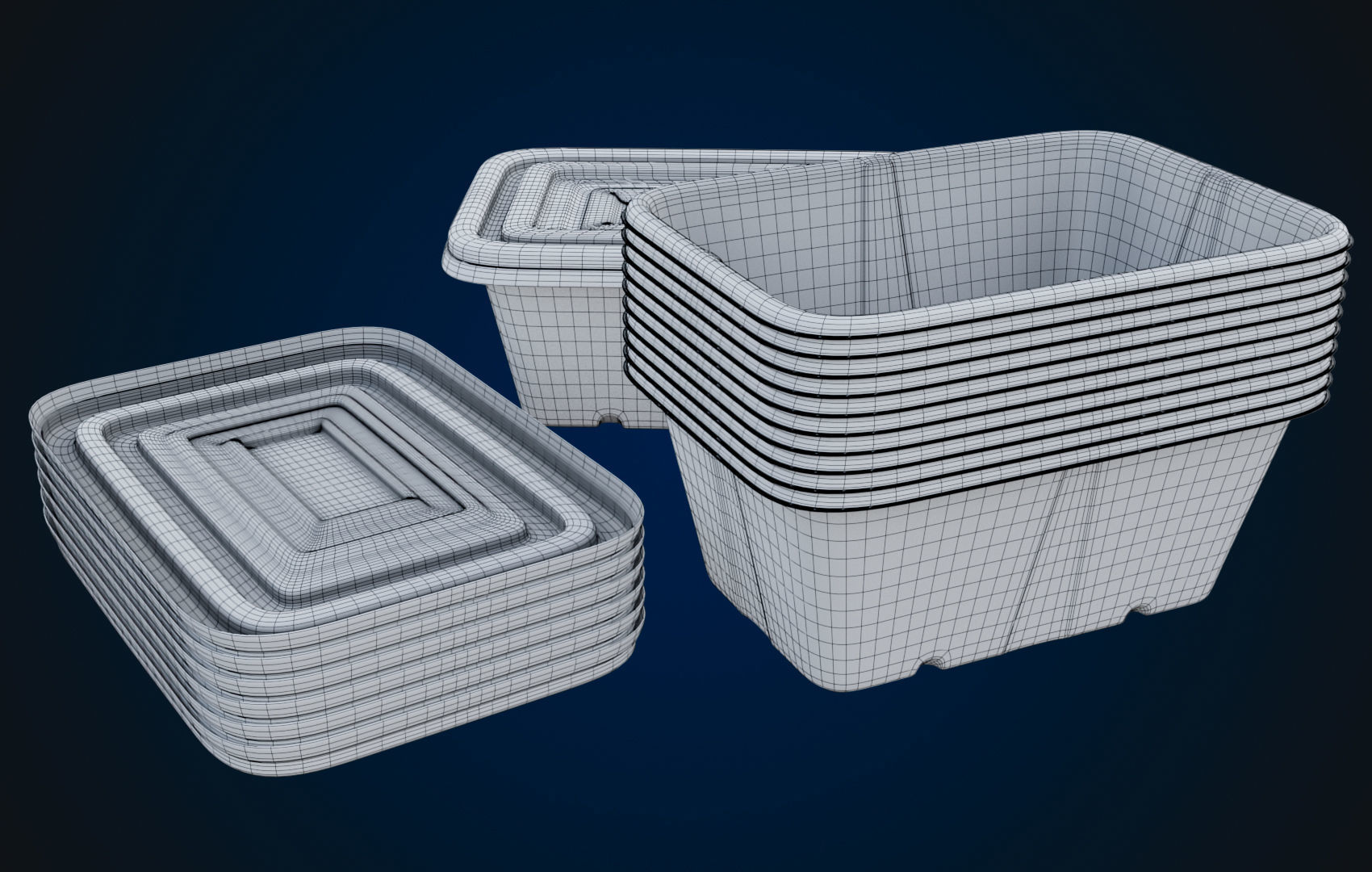 Box Food Cardboard Container - Disposable 3D model_22