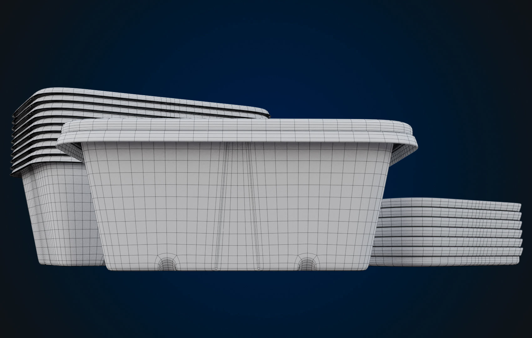 Box Food Cardboard Container - Disposable 3D model_25