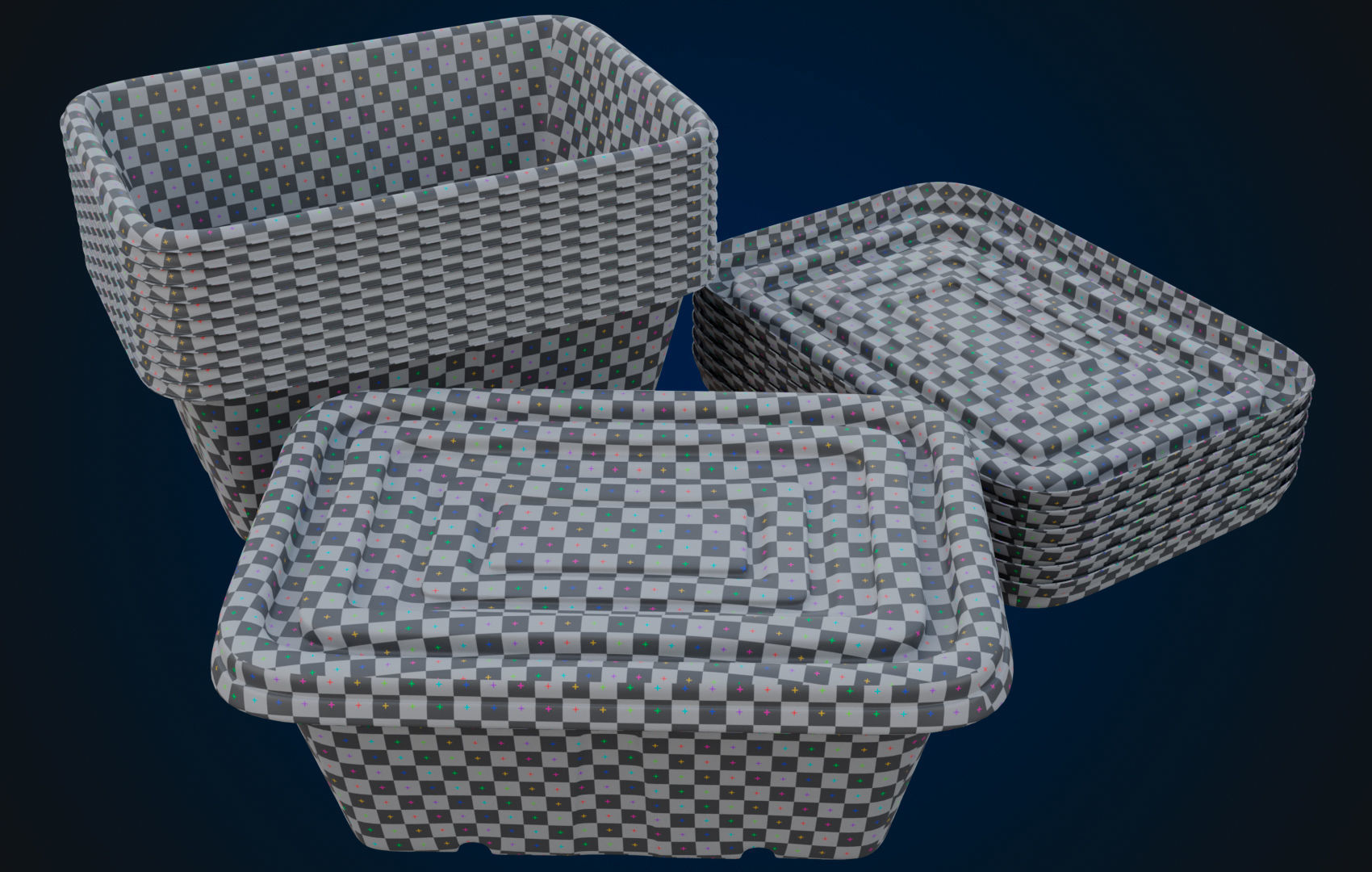 Box Food Cardboard Container - Disposable 3D model_9