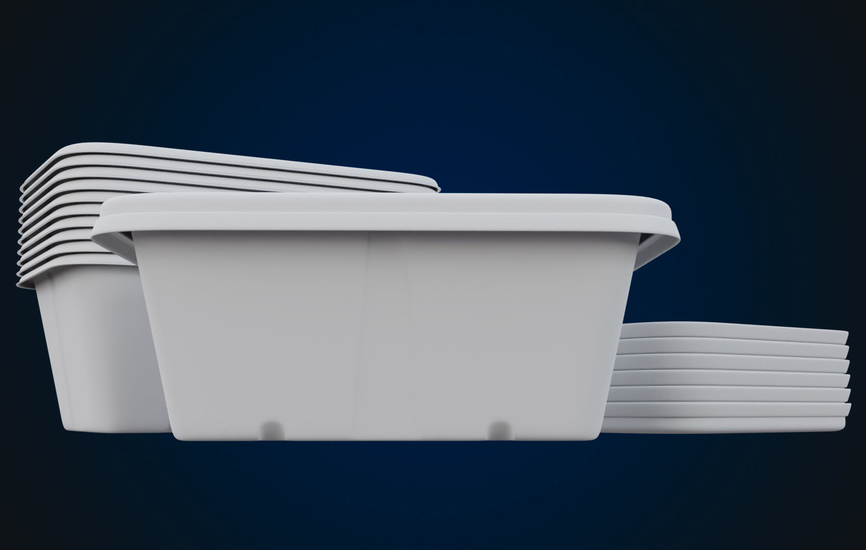 Box Food Cardboard Container - Disposable 3D model_15