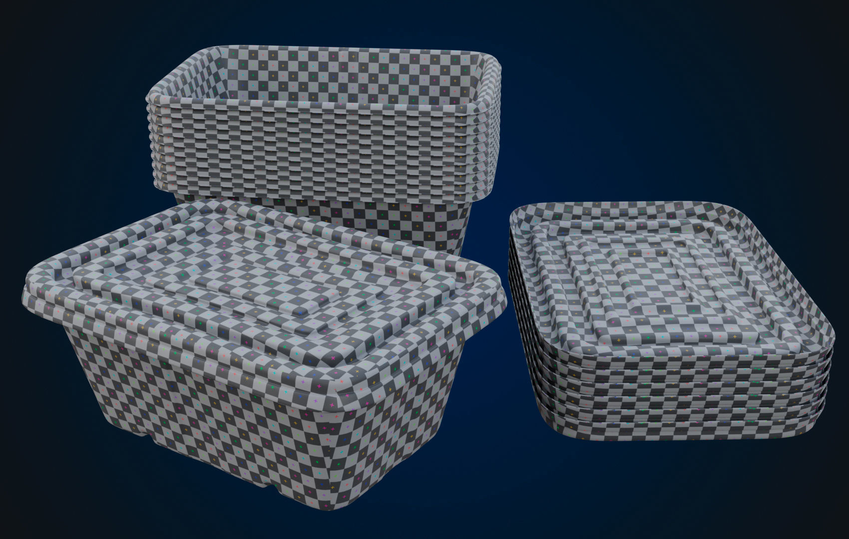 Box Food Cardboard Container - Disposable 3D model_26