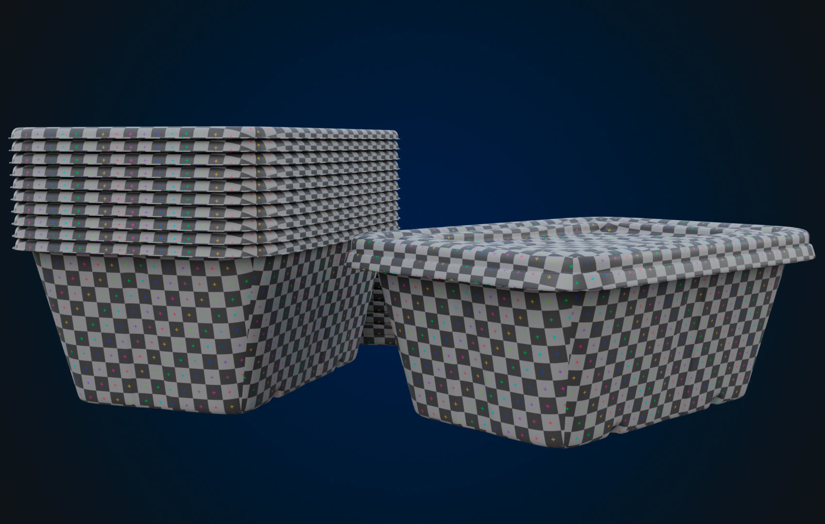 Box Food Cardboard Container - Disposable 3D model_29