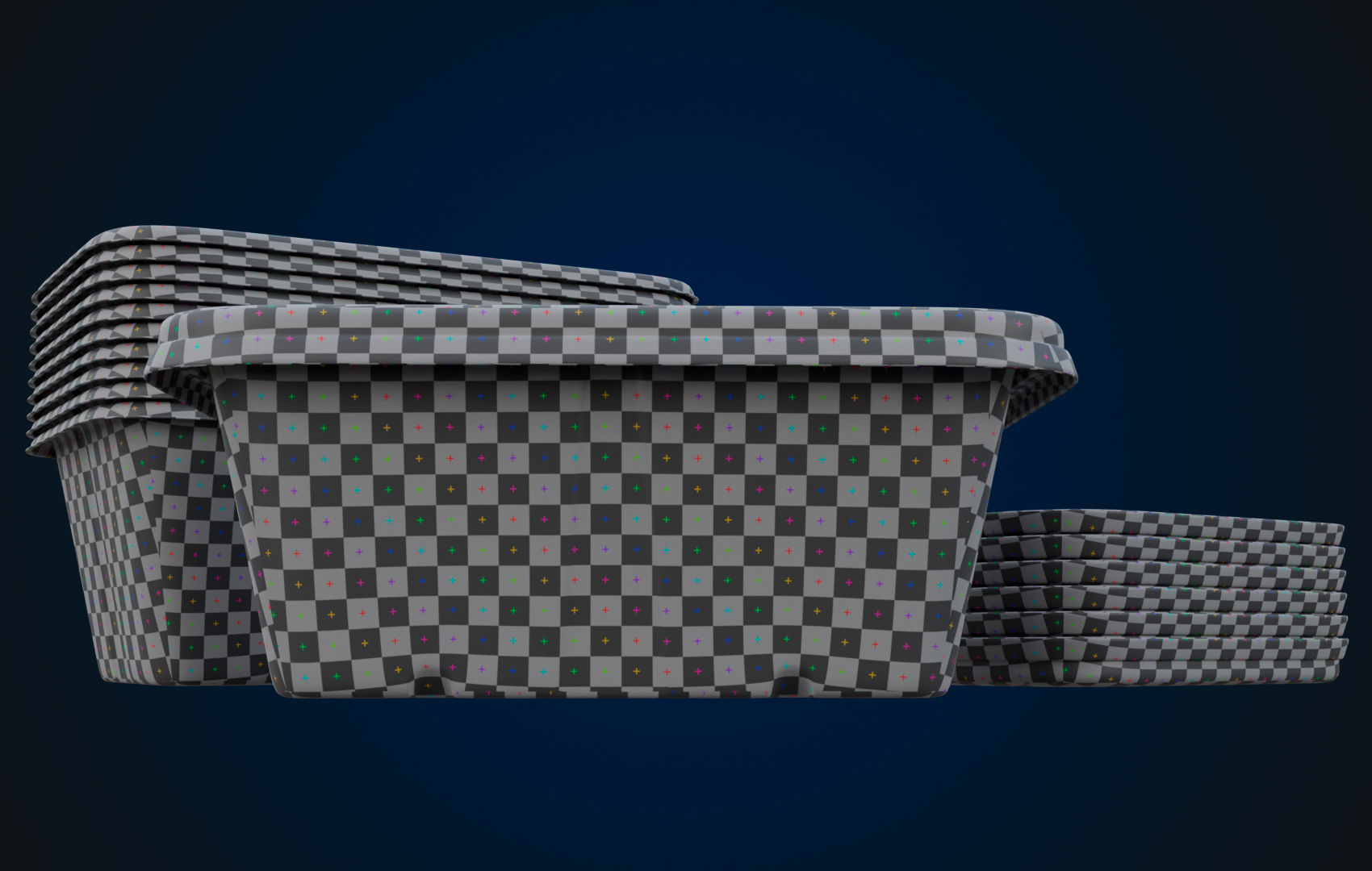 Box Food Cardboard Container - Disposable 3D model_17