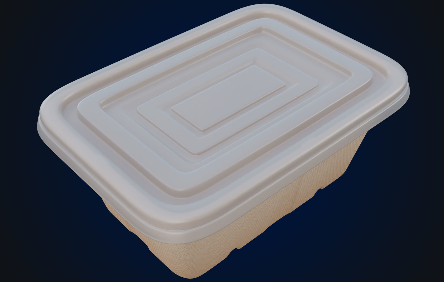 Box Food Cardboard Container - Disposable 3D model_10