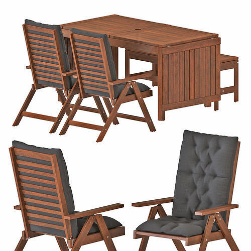 Applaro Table and chairs set 02 3D model