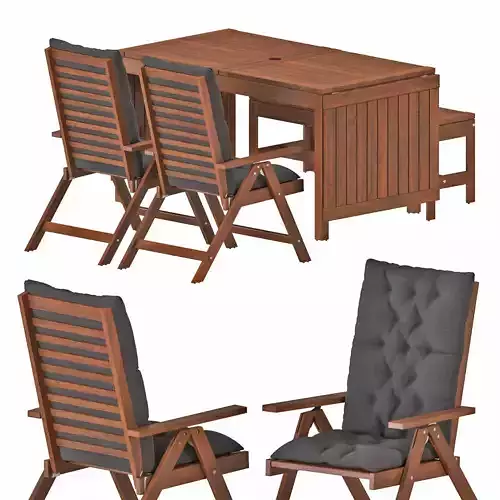  Applaro Table and chairs set 02 3D model