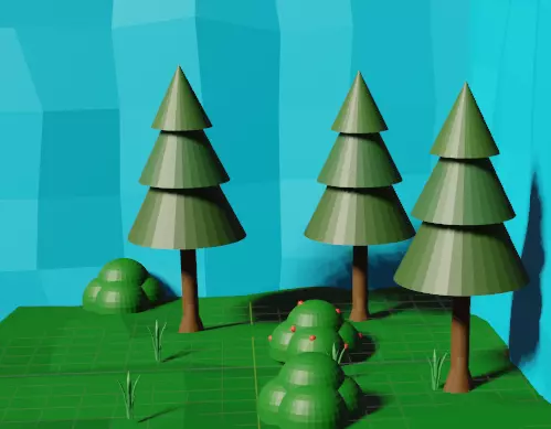 forest low pole  3D model_0